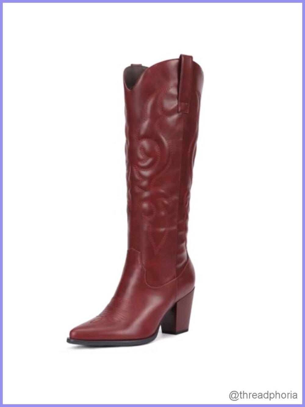 Suede Cowgirl Boots Women Western Knee High Side Zipper Block Heel Pointed Toe